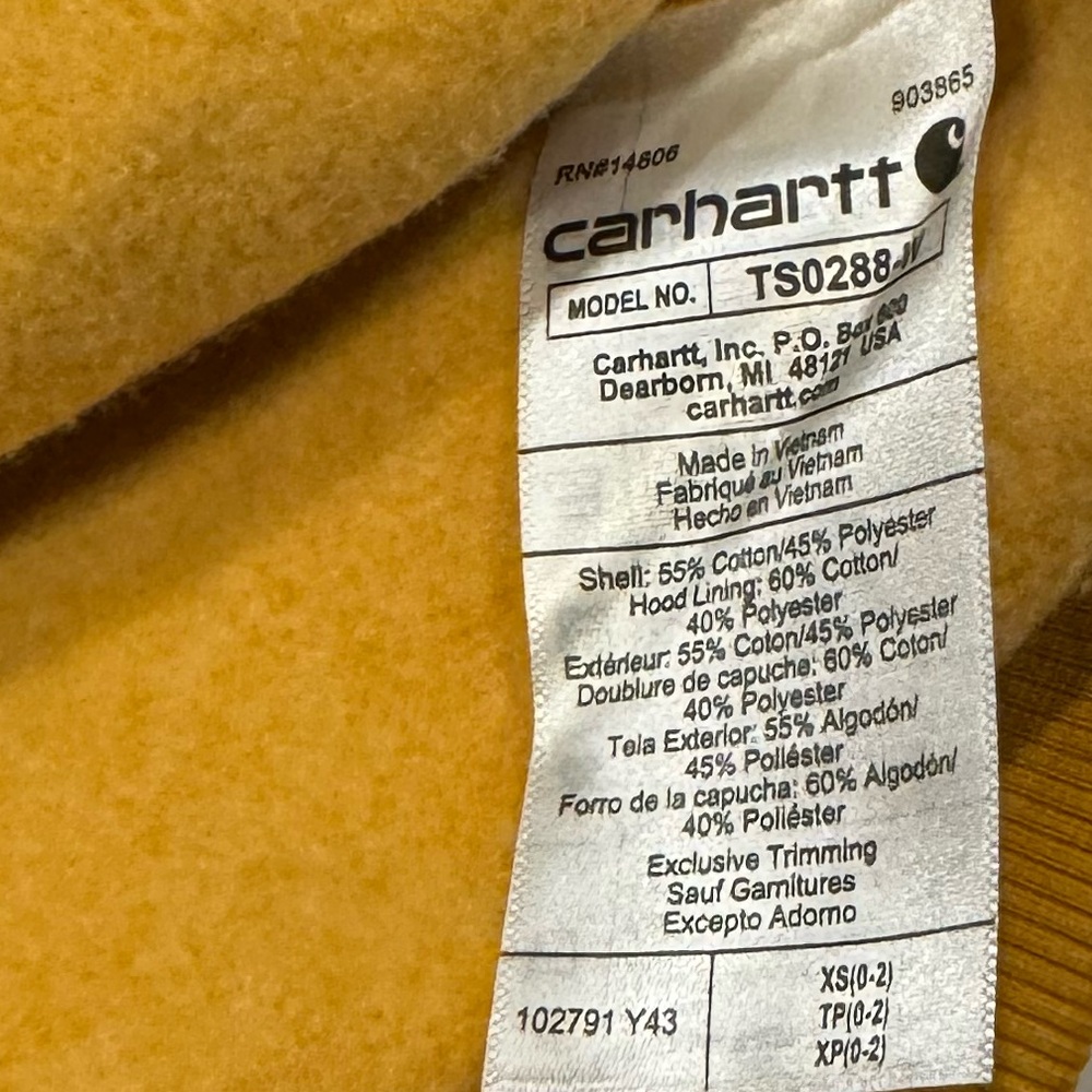 CARHARTT Relaxed Fit Midweight Logo Sleeve Graphic Hoodie Kangaroo Pocket NWT XS - Picture 10 of 10